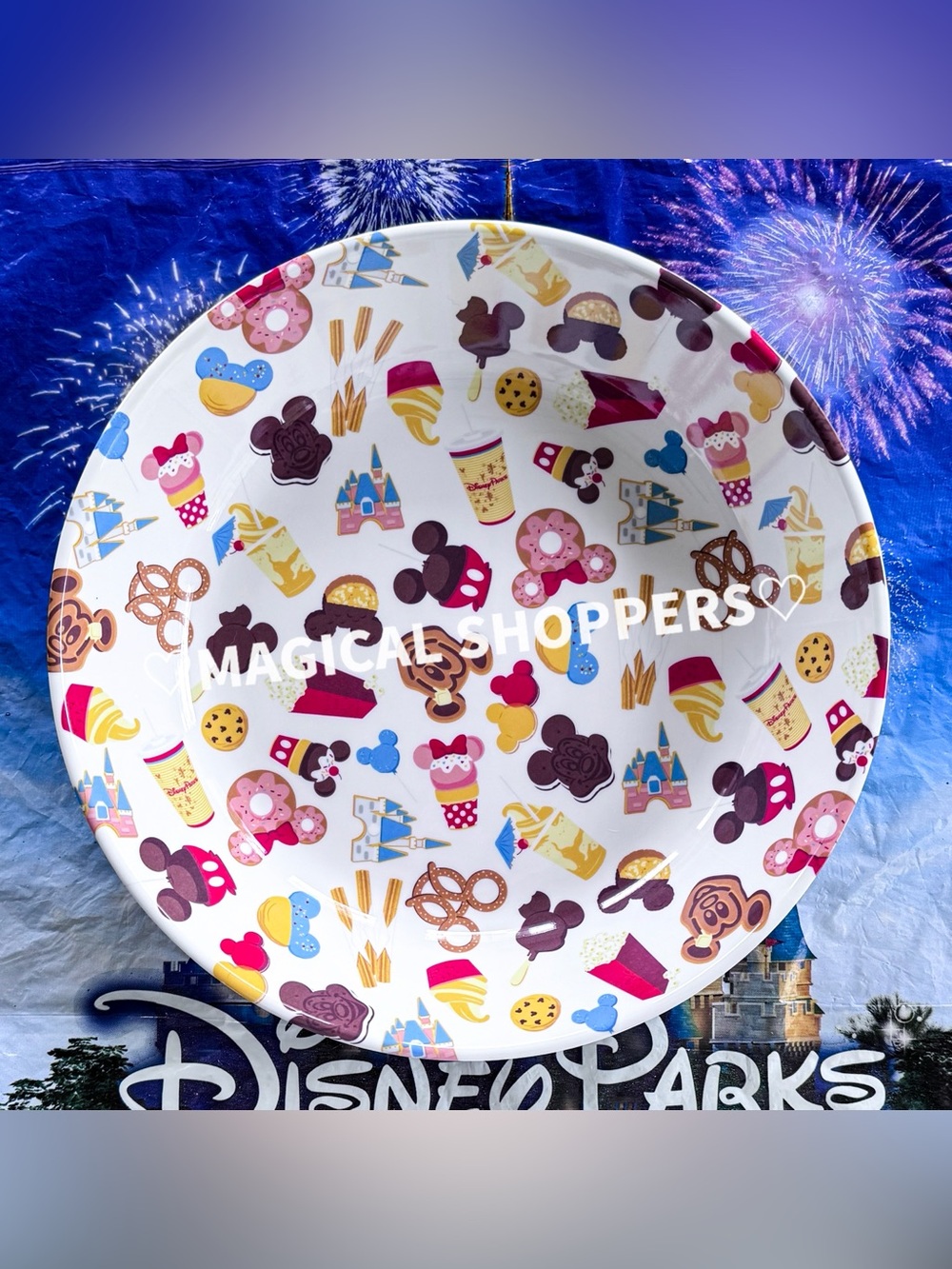 Disney Parks Snacks Food Icons Melamine Serving Plate